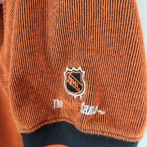 Vintage The Coolest Game Philadelphia Flyers Striped SS Polo Shirt Large - Picture 5 of 9